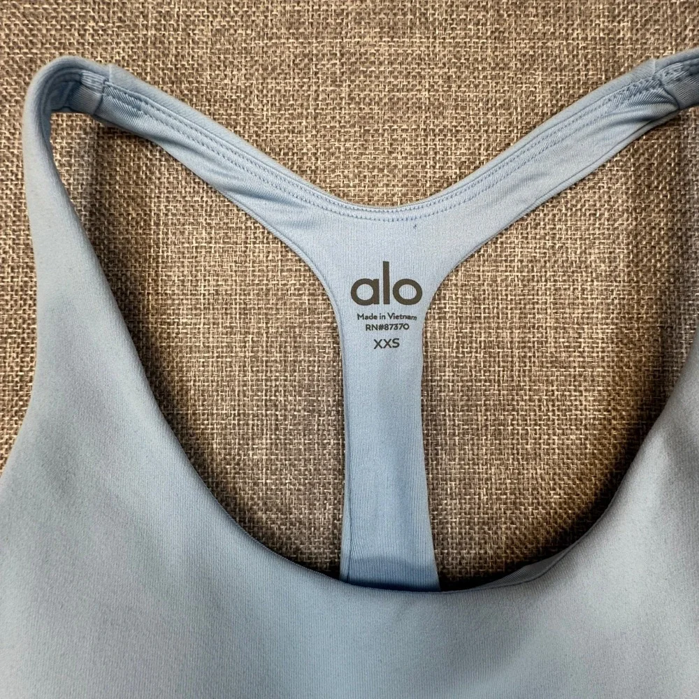 Alo Yoga Sleek Back Bodysuit Womens Size XXS Tile Blue T-Back Thong Stretch NEW‎